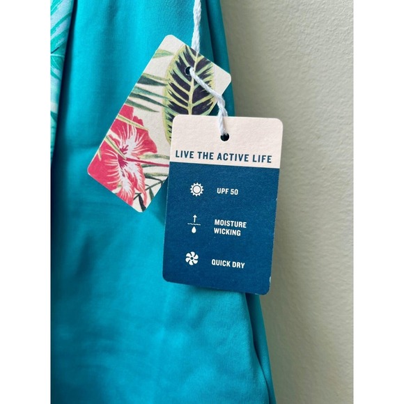 Tommy Bahama Athletic Skort Golf Tennis XS Teal with Floral Trim New NWT UPF 50 - Picture 7 of 9